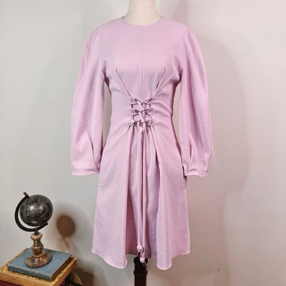 white lace dress with corset Tibi Womens Mini Front Up Drape Chalky Pink Size 2 Pastel Tulle Size:14.5 UK / 15.5 US _tab_model-info-jennifer Ashley Tisdale High School